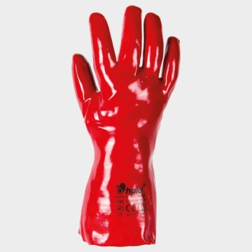 Ръкавици топени в PVC, киселинноустойчиви, 35см