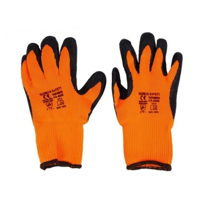 Ръкавици зимни Globus Thor Winter L8008, оранжеви, размер 10, топени в латекс