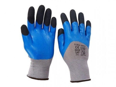 Ръкавици Globus Chimera L7005, сив/син, размер 10, топени в латекс