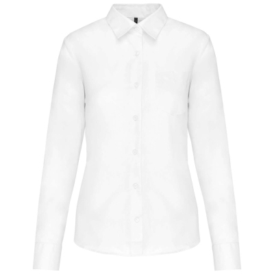 Дамска риза с дълъг ръкав Kariban ka549, бяла
