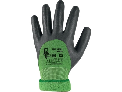 Зимни ръкавици DOUBLE ROXY WINTER, черен/зелен, размер 10, топени в нитрил