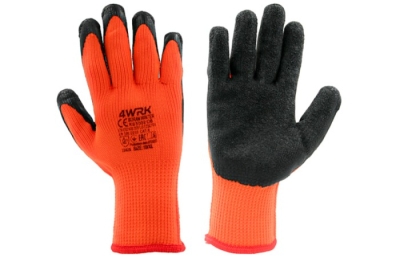 Зимни работни ръкавици BURAN WINTER черен/оранж, размер 11 / XXL, топени в латекс