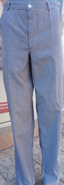 Мъжки Готварски Панталон Черен Пепит