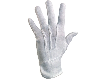 Ръкавици MAWA , текстил , на PVC точки, бели