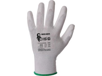 Ръкавици  BRITA 0001-4 , бели , топени в полиуретан