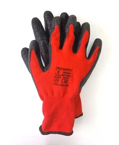 Ръкавици Globus Perun L3003, червени, топени в латекс