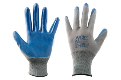 Ръкавици Globus Titan N1002, сиво/оранж или сиво/синьо, топени в нитрил